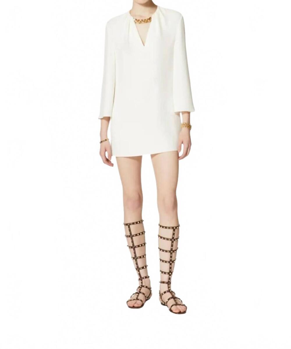NEW VALENTINO GARAVANI vlogo chain cady couture kaftan dress in avorio